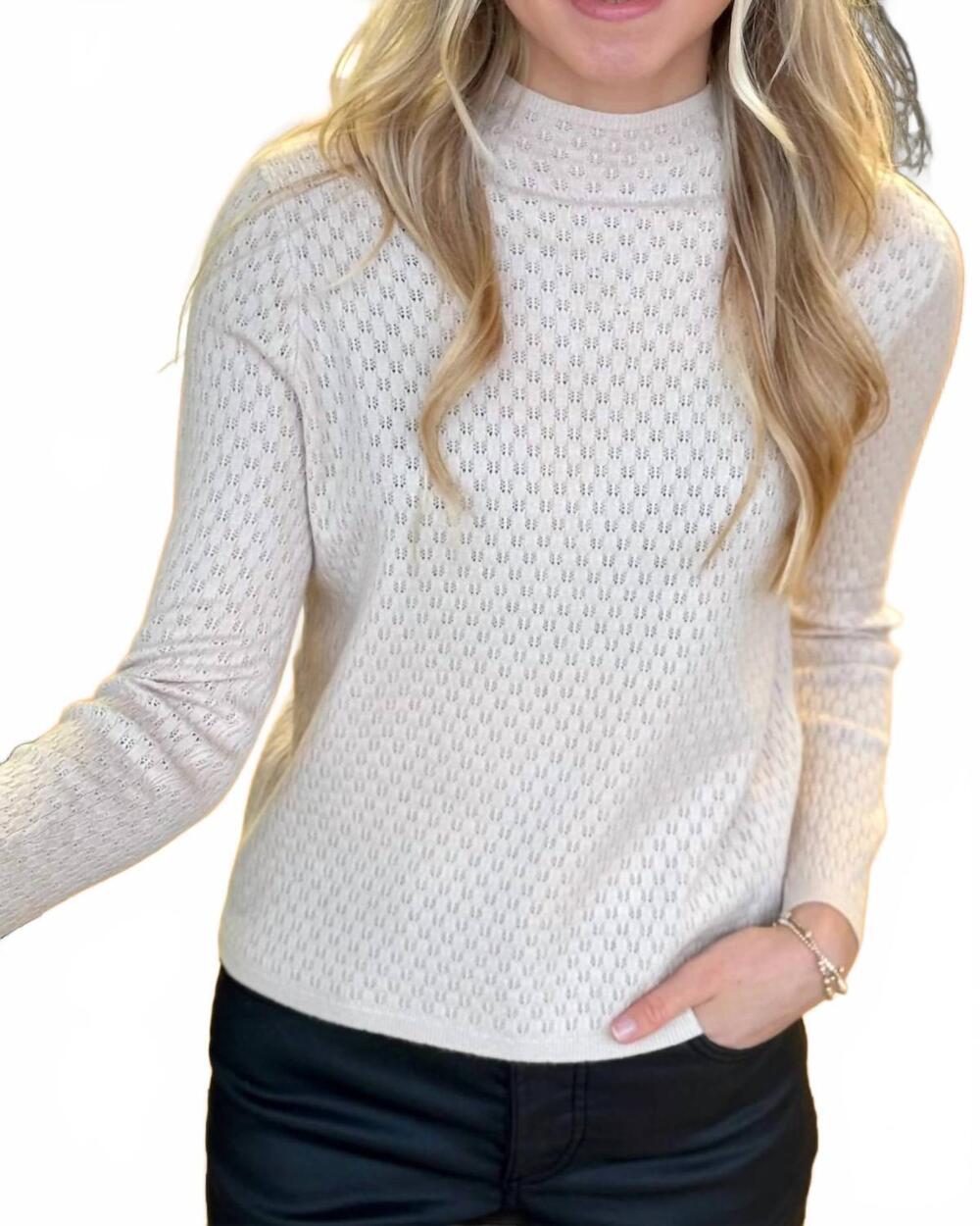 NEW LUCY PARIS ellis mock neck top in ivory